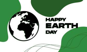 Happy earth day with fluid wavy green trendy background vector