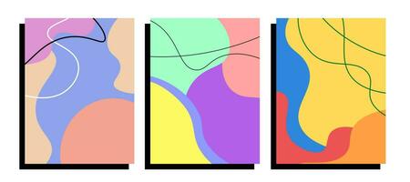Set of abstract background colorful bright colors. Vector illustration vertical banner