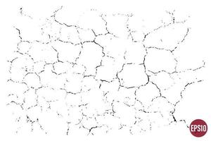 Natural cracks background. Vector overlay texture of cracked surface. One color graphic resource.