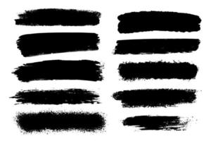 Vector set of hand drawn brush strokes, stains for backdrops. Monochrome design elements set. One color monochrome artistic hand drawn backgrounds.