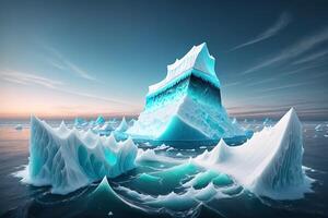 grande iceberg flotante en el mar por ai generado foto