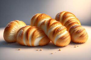 Croissants on white background by photo