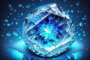 Beautiful blue clear crystal photo