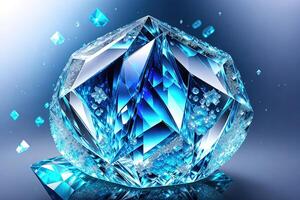 Beautiful blue clear crystal photo