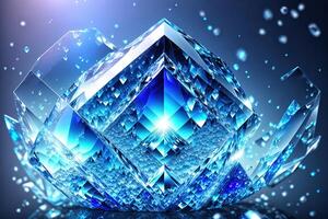 Beautiful blue clear crystal photo