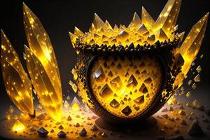 Cauldron made from crystals by photo