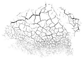 Natural cracks background. Vector overlay texture of cracked surface. One color graphic resource.