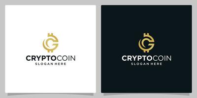 Crypto coin logo template with initial letter C. Vector Digital Money icon, Block chain, financial symbol. Flat style vector illustration