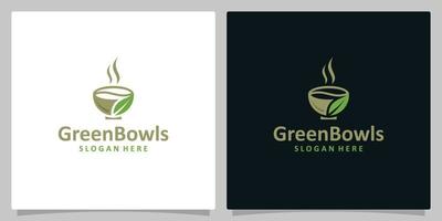 Creative modern leaf and bowl logo design vector