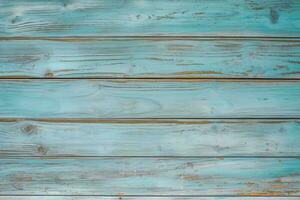 Rustic beach wood background Vintage weathered planks painted in shades of turquoise blue photo