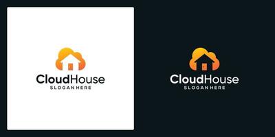 Home and cloud logo vector icon design illustration. Premium vector