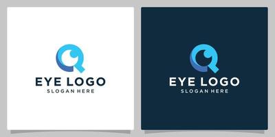 eye logo with initial letter Q. eye care logo vector icon design illustration. Premium vector