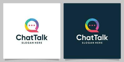 Chat bubble design template with colorful graphic design vector illustration. Symbol, icons, modern, and creative