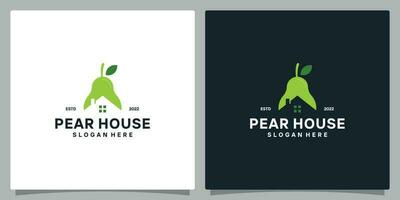 House building and pear logo design. Premium vectors. vector