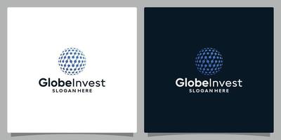 inspirational analytic logo shapes with tech style and gradient colors with globe tech style. icons for business, finance, internet and technology. vector