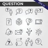 16 Simple Set of Question Related Vector Line Icons. Contains such Icons as Puzzle, Confused Man, Question Mark and more. Editable Stroke. 48x48 Pixel Perfect.