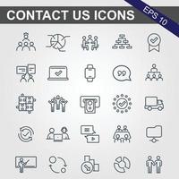 16 Set of simple Contact us icons for web and mobile app. Social Media network icon call us email mobile signs. Customer service. Contact support sign and symbols vector