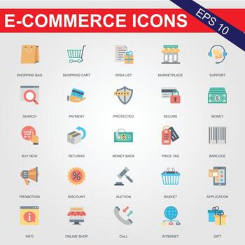 sencillo conjunto de comercio electrónico línea iconos editable ataque. píxel Perfecto. vector