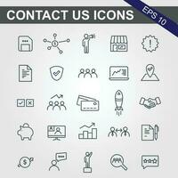 16 Set of simple Contact us icons for web and mobile app. Social Media network icon call us email mobile signs. Customer service. Contact support sign and symbols vector