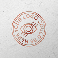 Mockup of Rosegold Engraved Logo on Paper psd