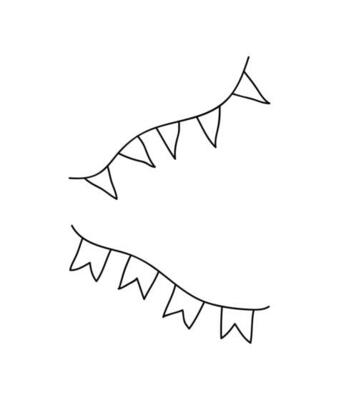 Hand drawn bunting flags.