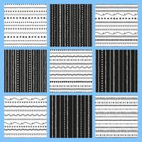 Set of black and white patterns. vector