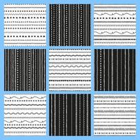 Set of black and white patterns. vector