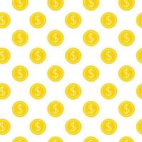 Seamless pattern with dollar coins. vector