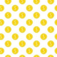 Seamless pattern with dollar coins. vector