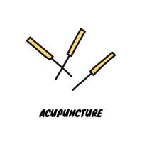 Doodle needles for acupuncture. vector