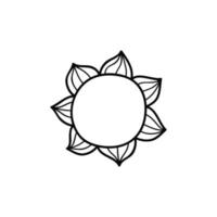 Doodle outline sun icon. vector