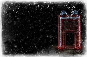 original Navidad decoración rojo y blanco regalo a noche foto