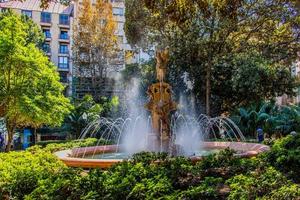 urban summer landscape of Alicante fuente la aguadora with photo and trees in spain