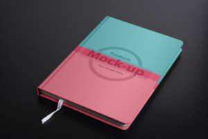 Closed daily planner notebook with smart object pages psd
