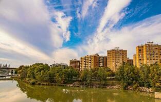 autumn natural view of the Ebro River in Zaragoza photo