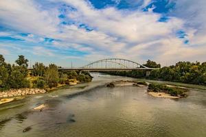 autumn natural view of the Ebro River in Zaragoza photo