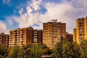 autumn view of the brown blocks in the Spanish city of Zaragoza photo