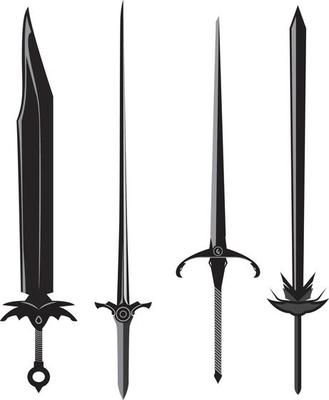 Fancy Swords Vector Illustration Legendary unique Sword Element vector illustrations clip arts