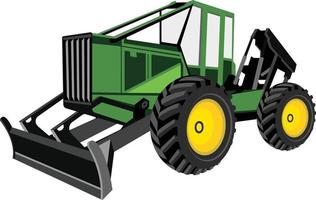 Skidder Grapple Tractor construction trucks, vehicle, farm, agricultural or excavator Machinery vector illustration