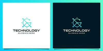 Creative logo initial letter G abstract with technology style and gradient color. Premium vector