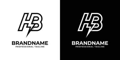 Letter HB Thunderbolt Logo, suitable for any business with HB or BH initials. vector