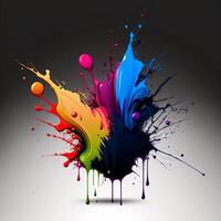 3D Color Paint Splash Texture background photo