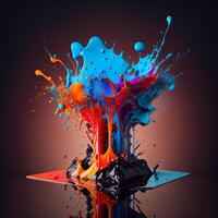 3D Color Paint Splash Texture background photo