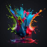 3D Color Paint Splash Texture background photo