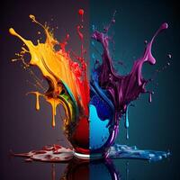 3D Color Paint Splash Texture background photo