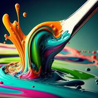 3D Color Paint Splash Texture background photo