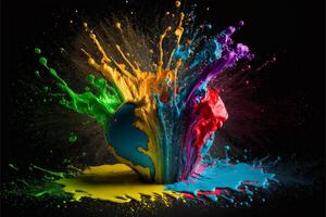 3D Color Paint Splash Texture background photo