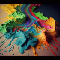 3D Color Paint Splash Texture background photo