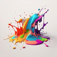 3D Color Paint Splash Texture background photo