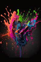 3D Color Paint Splash Texture background photo